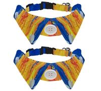 Lot de 2 colliers pour chien avec nœud papillon et clochette, motif feu de camp, design réglable pour petits animaux de compagnie