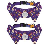 Lot de 2 colliers pour chien avec nœud papillon et clochette, motif panda « Good Night Sweet Dreams » réglable à revers pour petits animaux de compagnie