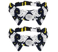 Lot de 2 colliers pour chien avec nœud papillon et clochette, ours blanc et constellation, motif ursa réglable, design à revers pour chat et petit animal de compagnie