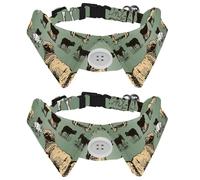 Lot de 2 colliers pour chien avec nœud papillon et clochette, pour volaille, cochon, vache, revers réglable, pour petits animaux de compagnie