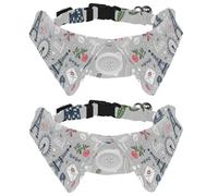 Lot de 2 colliers pour chien avec nœud papillon et clochette, tour Eiffel parisienne, roue d'observation, motif cœur et revers réglable pour petits animaux de compagnie
