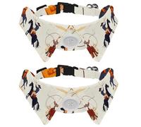 Lot de 2 colliers pour chien avec nœud papillon et clochettes - Style vintage western - Motif de cowboys et chevaux - Collier réglable pour chat de petite et moyenne taille - Pour animaux de compagnie