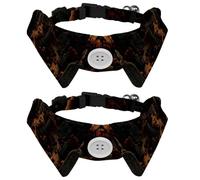 Lot de 2 colliers pour chien avec nœud papillon, motif cimetière d'Halloween, collier réglable pour petits chiens, chiots et chats