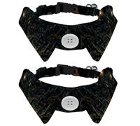 Lot de 2 colliers pour chien avec nœud papillon, motif cimetière d'Halloween, collier réglable pour petits chiens, chiots et chats