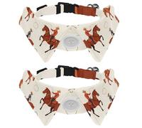 Lot de 2 colliers pour chien avec nœud papillon, motif cow-boy West Wild Rodéo, collier réglable pour petits chiens, chiots, chats, lapins