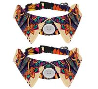Lot de 2 colliers pour chien avec nœud papillon, motif ethnique africain éléphant doux pour petits chiens, costumes de mariage d'anniversaire
