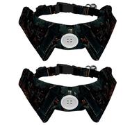 Lot de 2 colliers pour chien avec nœud papillon, style chemise de cimetière d'Halloween, collier réglable pour petits chiens, chiots, chats, lapins