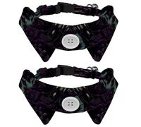 Lot de 2 colliers pour chien avec nœuds papillon pour Halloween, cimetière, chemise, revers de cou, collier avec nœuds papillon pour petits chats, chiots et animaux domestiques