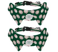 Lot de 2 colliers pour chien, balle de baseball, collier réglable avec nœud papillon, collier doux pour petit animal de compagnie