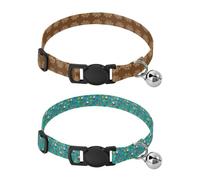 Lot de 2 colliers pour chien de petite taille avec boucle à dégagement rapide pour chiot, fille et garçon, style vintage à quatre feuilles, joyeux Noël