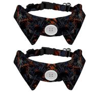 Lot de 2 colliers pour chien de taille moyenne avec nœud papillon pour Halloween Cimetière avec boucle pour animal domestique Tour de cou 28,4 à 31 cm