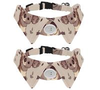 Lot de 2 colliers pour chien et chat avec clochette et boucle à dégagement rapide pour petits animaux de compagnie, animaux mignons koala ours
