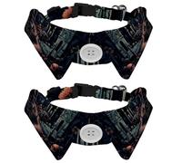 Lot de 2 colliers pour chien et chat avec clochettes - Cimetière d'Halloween réglable - Pour garçons et filles de petite et moyenne taille
