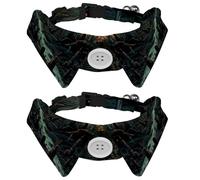 Lot de 2 colliers pour chien et chat avec clochettes, nœud papillon réglable pour Halloween, cimetière pour garçons et filles de petite et moyenne taille
