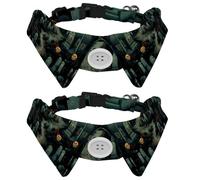 Lot de 2 colliers pour chien et chat avec clochettes, nœud papillon réglable pour Halloween, cimetière pour garçons et filles de petite et moyenne taille