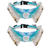 Lot de 2 colliers pour chien, étoile de mer, côte, coquillages, collier réglable avec nœud papillon, colliers doux pour petit animal de compagnie