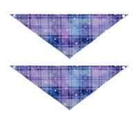 Lot de 2 colliers pour chien Motif à carreaux Nuit étoilée Bonne respirabilité Pour un cadeau Animaux de compagnie de différentes tailles 63,5 x 23,5 x 22,9 cm 20,3 cm