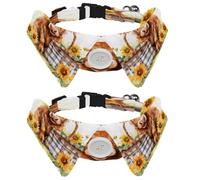 Lot de 2 colliers pour chien, panier de vache, tournesol, collier réglable avec nœud papillon, colliers pour animaux de compagnie pour petit animal de compagnie