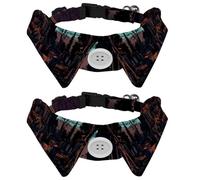 Lot de 2 colliers pour chien style chemise de cimetière d'Halloween, collier réglable avec nœud papillon, anneau papillon mignon pour garçons et filles de petite et moyenne taille