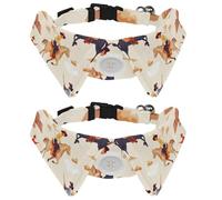 Lot de 2 colliers pour chien vintage West Wild Cowboys Horses Rodéo, collier réglable avec nœud papillon pour petits chiens, chiots, chats, lapins, tour de cou de 28,4 à 31 cm