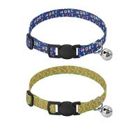 Lot de 2 colliers pour chiens avec boucle de libération - Pour filles et garçons - ABC - Aquarelle - Renard poussin