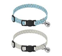 Lot de 2 colliers pour chiens de petite taille avec boucle à dégagement rapide - Pingouin avec écharpe - Blanc
