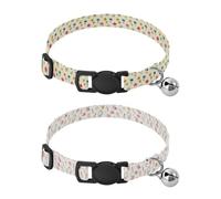 Lot de 2 colliers pour chiens de petite taille avec boucle à dégagement rapide pour chiens filles et garçons - Fleur colorée
