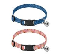 Lot de 2 colliers pour chiens de petite taille avec boucle de libération - Forme angulaire vibrante - Labyrinthe espace chat et planète