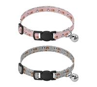 Lot de 2 colliers pour chiens de petite taille avec boucle de libération pour mâles - Panda Lapin Amour Animal Gris