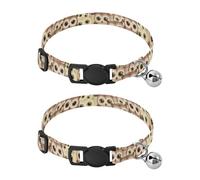 Lot de 2 colliers pour chiens de petite taille avec motif chouette de dessin animé marron réglable de 27,6 à 43,1 cm