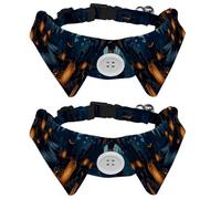 Lot de 2 colliers pour chiens de taille moyenne, nœud papillon pour Halloween, cimetière avec boucle, chemises pour animaux de compagnie, tour de cou 28,4 à 31 cm