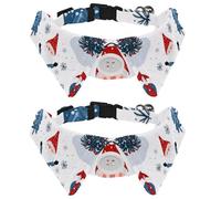 Lot de 2 colliers pour chiot, nains de Noël blancs, arbre de Noël, flocon de neige, nœud papillon, collier réglable avec nœuds papillon pour chiens de petite et moyenne taille, chats, animaux de