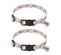 Lot de 2 colliers pour chiots avec pivoines aquarelles faciles à porter