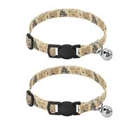 Lot de 2 colliers pour chiots châteaux médiévaux décoratifs avec clochette, réglable de 27,6 à 43,1 cm