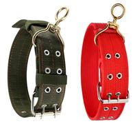 Lot de 2 Colliers pour Grand Chien, Nylon Robuste réglable avec Double Boucle, Collier de Cou pour Grands Chiens, Tour de Cou 53 à 71 cm, Anneau en D métallique, Maintien sûr