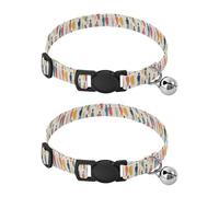 Lot de 2 colliers pour petit chien avec boucle à dégagement rapide Motif personnages Art Stick Figures