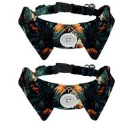 Lot de 2 colliers pour petit chien, château d'Halloween, collier réglable avec nœuds papillon pour chiens de taille moyenne, chats, chiots, lapins, chatons