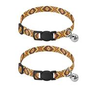 Lot de 2 colliers pour petit chien en polyester doux Motif géométrique en zigzag facile à nettoyer
