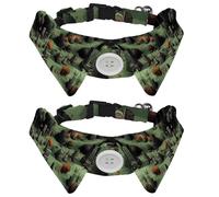 Lot de 2 colliers pour petit chien motif cimetière d'Halloween, collier réglable avec nœud papillon mignon pour chiens de taille moyenne, chats, chiots, lapins, chatons