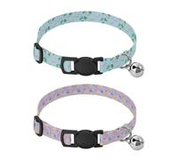 Lot de 2 colliers pour petits chiens avec boucle de libération - Pour fille et garçon - Rose pâle - Flamant rose