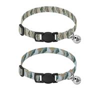Lot de 2 colliers pour petits chiens de 2,3 à 6,8 kg avec boucle de dégagement pour chiens filles et garçons marbrés vert sauge blanc marbre vert sauge blanc