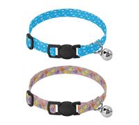 Lot de 2 colliers pour petits chiens de 2,3 à 6,8 kg avec boucle de libération pour chiennes en avion nuage pompon oiseau