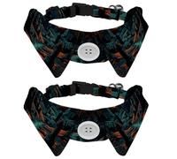 Lot de 2 colliers réglables avec nœuds papillon pour chien et chat de petite et moyenne taille Motif cimetière d'Halloween