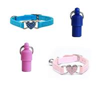 Lot de 2 Colliers réglables pour Animal Domestique, Collier en Forme de cœur, avec 2 pendentifs pour Animaux de Compagnie pour Chatons, Chiots et Autres Petits Animaux de Compagnie (Rose, Bleu)