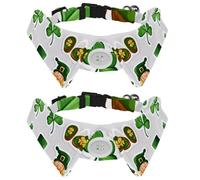 Lot de 2 colliers réglables pour chien avec nœud papillon, chapeau de trèfle leprechaun pour la Saint-Patrick, collier détachable pour chiot, chat, petits animaux de compagnie