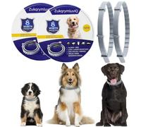 Lot de 2 colliers réglables pour chien avec protection naturelle, étanches | Protection 16 mois, réglable pour toutes les tailles, 63 cm, étanche, lot de 2, à partir de 7 semaines