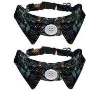 Lot de 2 colliers réglables pour chien de style chemise de cimetière d'Halloween avec nœud papillon, anneau papillon mignon pour garçons et filles de petite et moyenne taille