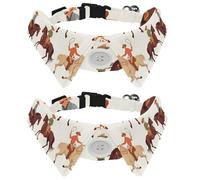 Lot de 2 colliers réglables pour chien de style western sauvage, cowboys et cow-boys avec nœud papillon, anneau papillon mignon pour garçons et filles, chats, chiens et chiots