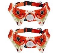 Lot de 2 colliers réglables pour chien style chemise coccinelle avec nœud papillon mignon pour garçons et filles de petite et moyenne taille