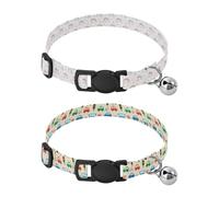 Lot de 2 colliers réglables pour chiens femelles - Arc-en-ciel, nuage, papillon, véhicules pour enfants